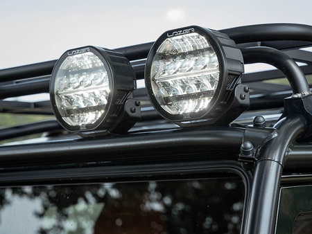 Okrągła lampa LED Lazer Sentinel 7” Elite ze światłem pozycyjnym - czarna