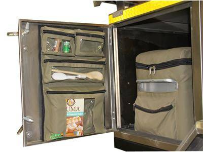 Organizer na drzwi Camp Cover z przezroczystymi kieszeniami — 4 kieszeni — kolor khaki