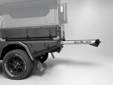 AluBlack Platforma ładunkowa ze skrzyniami do przechowywania do Toyota Land Cruiser 79 z pojedynczą kabiną, zestaw do Alu-Cab ModCAP