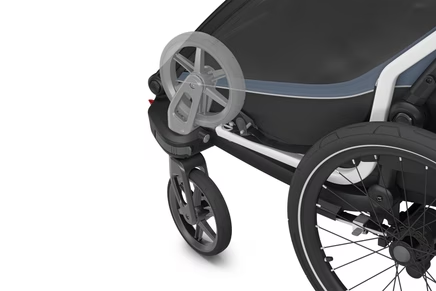 Przyczepka rowerowa wielofunkcyjna na dwa miejsca Thule Chariot Cab – ciemnoszara