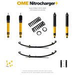 Zestaw zawieszenia OME Nitrocharger+ – Isuzu D-Max II 2012–2020, 30 mm, średnie obciążenie tyłu, standardowe tłumienie przodu, standardowe tłumienie tyłu, LS-M i podwozie pod zabudowę