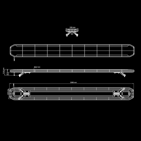 Belka ostrzegawcza Strands Skylord EXP 1500 mm
