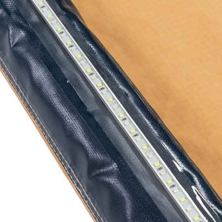 Markiza boczna ARB 3 x 2,5 m z oświetleniem LED, czarna aluminiowa obudowa
