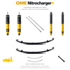 Zestaw zawieszenia OME Nitrocharger+ – Ford Ranger PJ/PK 2006–2011 Diesel, tył 20 mm, przód ponad 60 kg, drążki 925 mm, tylko 2.5 TD, stałe 400 kg z tyłu, standardowe tłumienie tyłu, dodatkowe pióra