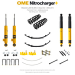Zestaw OME Nitrocharger+ – Mitsubishi L200 ML/MN 2006–2015 2.5 Diesel, przód 10 mm, tył z dodatkowym piórem, stalowy zderzak, bazowe resory: stałe 500 kg z tyłu