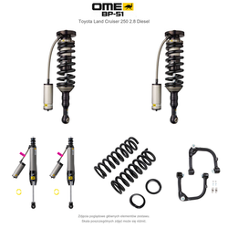 Zestaw zawieszenia OME BP-51 – Toyota Land Cruiser 250, lift 50/40 mm, stałe 400 kg z tyłu, z wahaczami