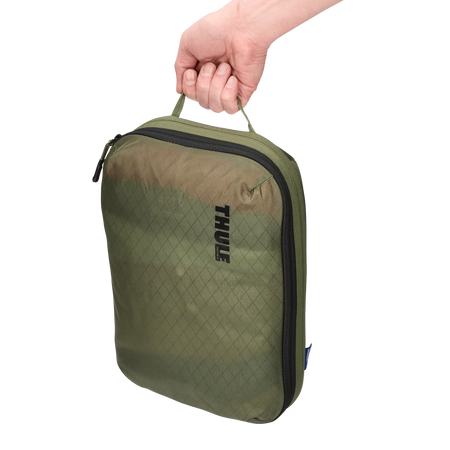 Półprzezroczysty pokrowiec Thule Compression Packing Cube - miękka zieleń, średni