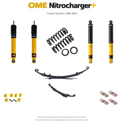 Zestaw zawieszenia OME Nitrocharger+ – Toyota Tacoma I 1998–2004, 45/50 mm, mocniejsze tłumienie tyłu, bez stałego obciążenia tyłu
