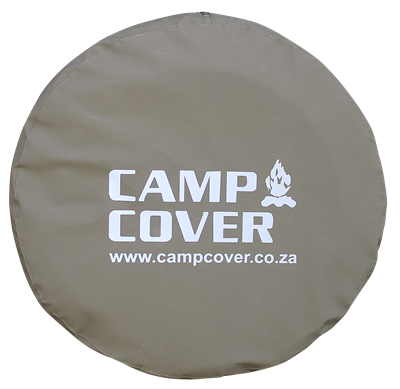 Pokrowiec na koło zapasowe Camp Cover z nadrukiem odblaskowym — do 78 cm — kolor khaki